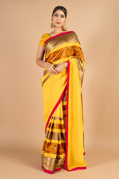 Mustard Silk Saree