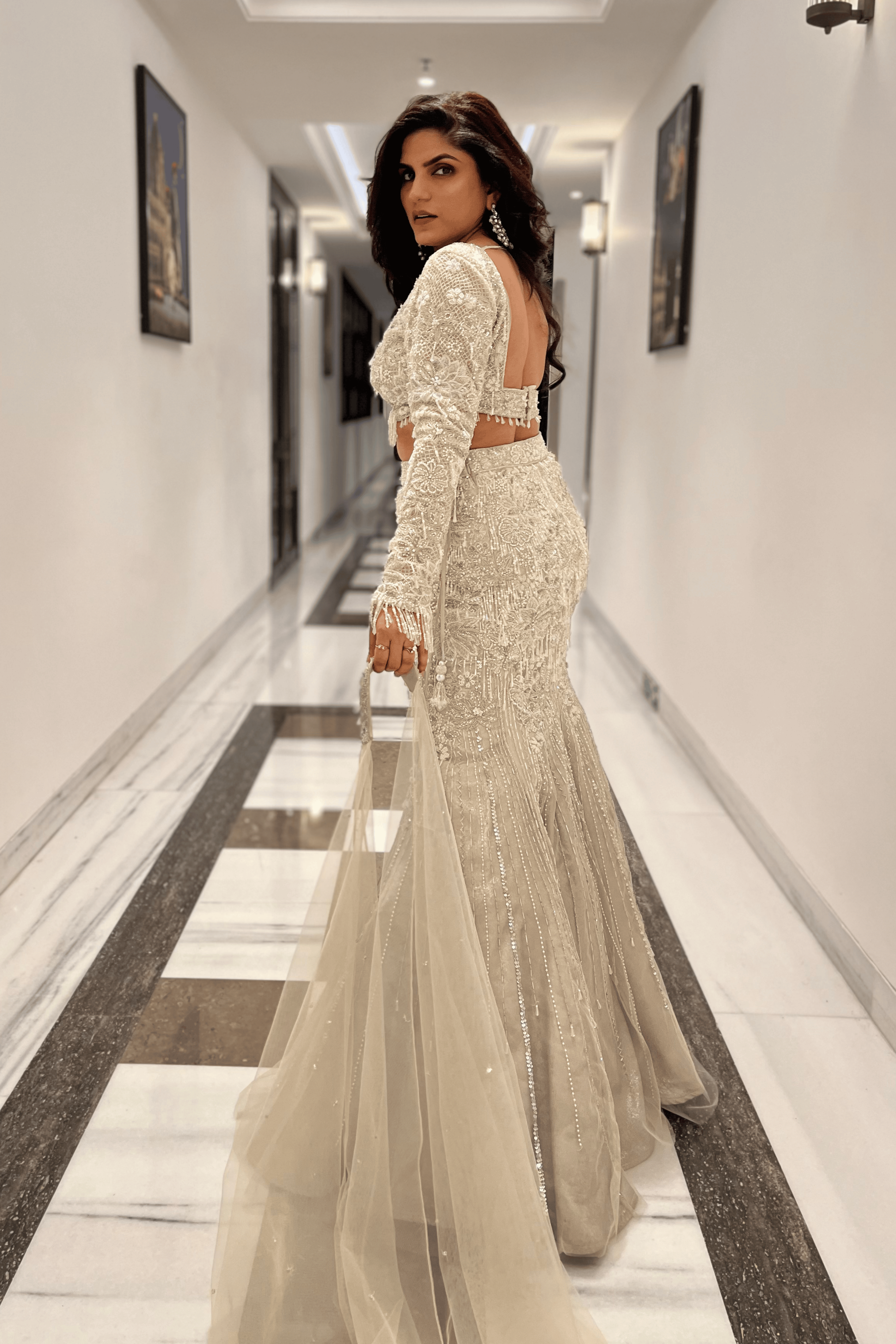 Light Grey Fish- Cut Lehenga7