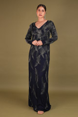 Leaf Embroidered Long DressDSC02509