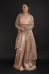 Peach Embellished Lehenga Set788_video