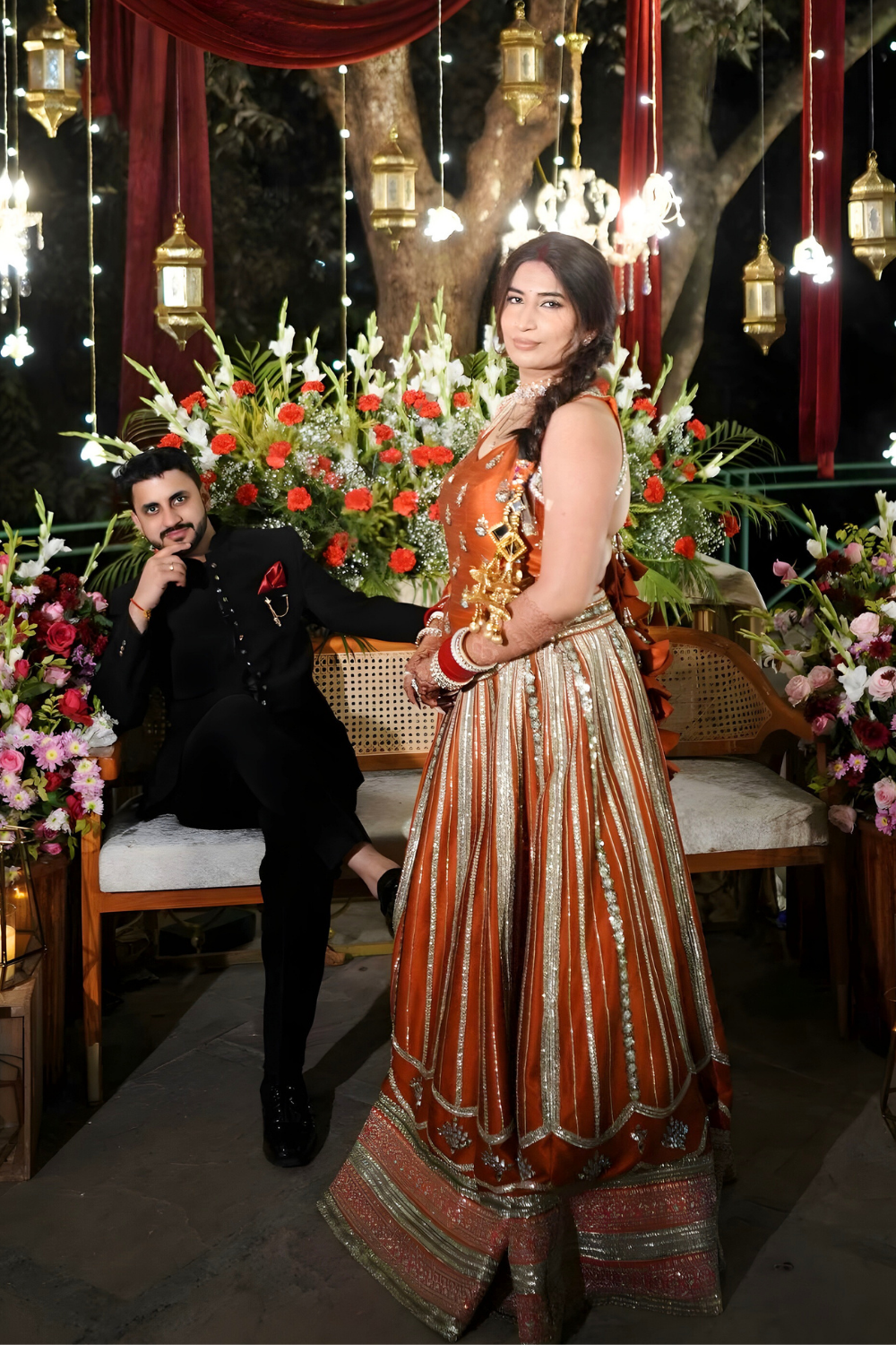 Rust Orange Lehenga Set