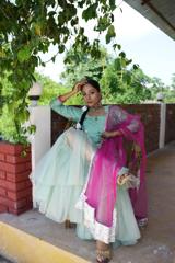 Tiffany Kurta with Organza Gharara1