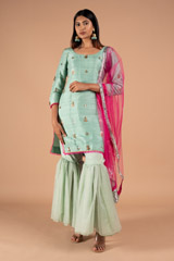 Tiffany Kurta with Organza Gharara