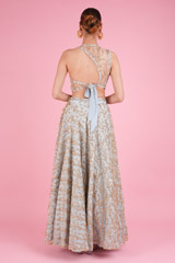 Blue Embroided Crop Top SetDSC05783