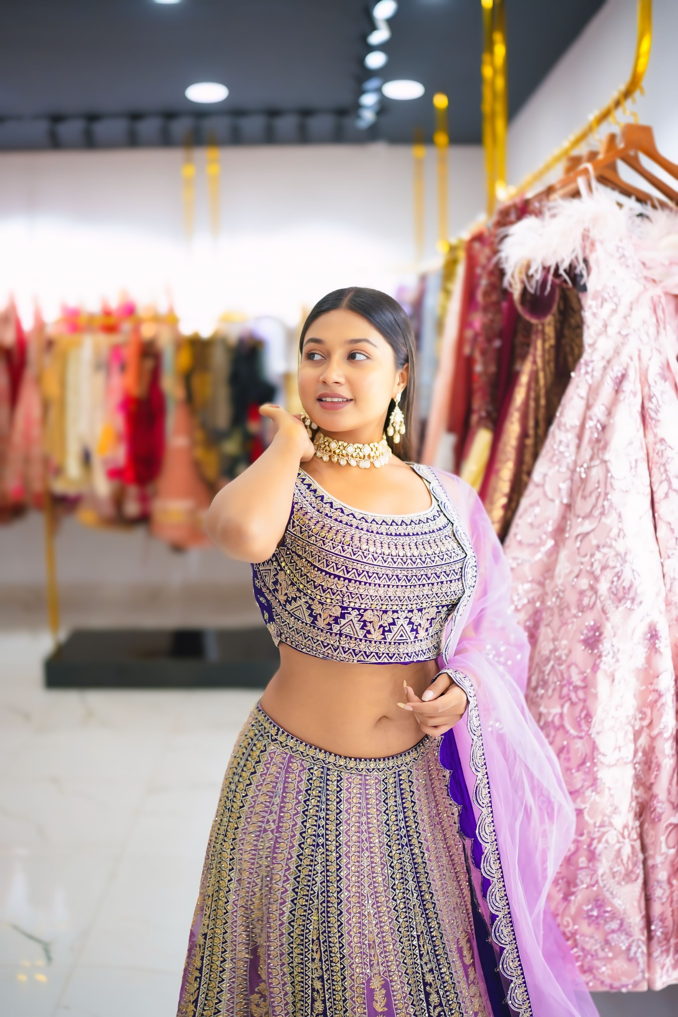 Purple And Violet Shade Lehenga Set1