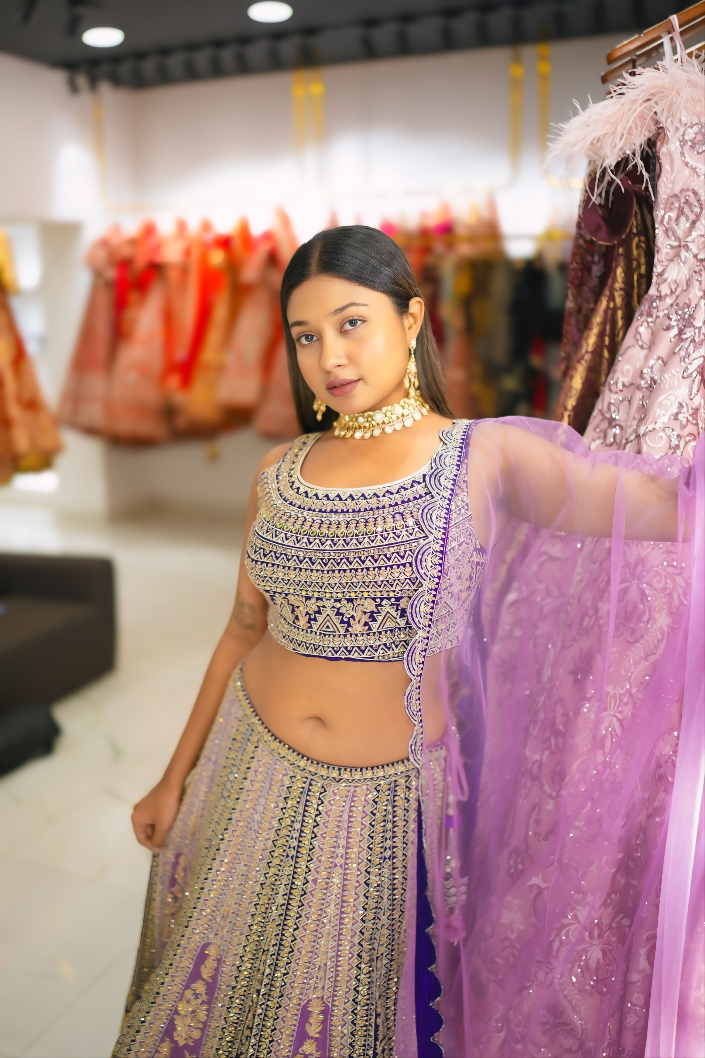 Purple And Violet Shade Lehenga Set3