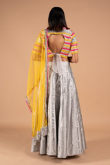 Silver Lehenga with Mustard DupattaDSC08913