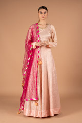 Pink Chanderi Lehenga