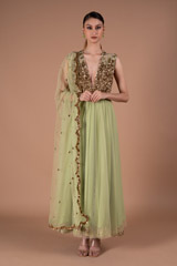 Olive Green Anarkali