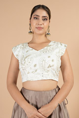 Off White Saree BlouseDSC07497