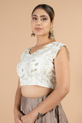 Off White Saree BlouseDSC07498
