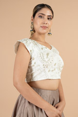 Off White Saree BlouseDSC07499
