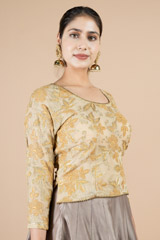 Gold Long Sleeve Saree BlouseDSC09598