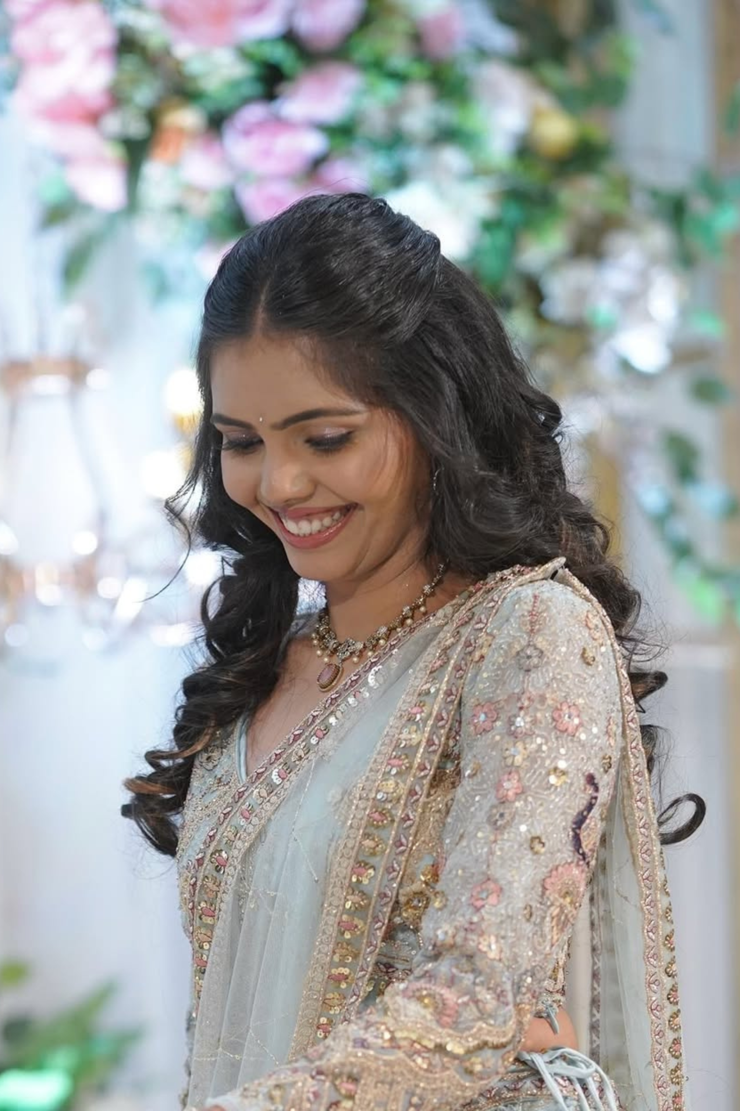 Sky Blue Lehenga With Sequin Work Embellishment3