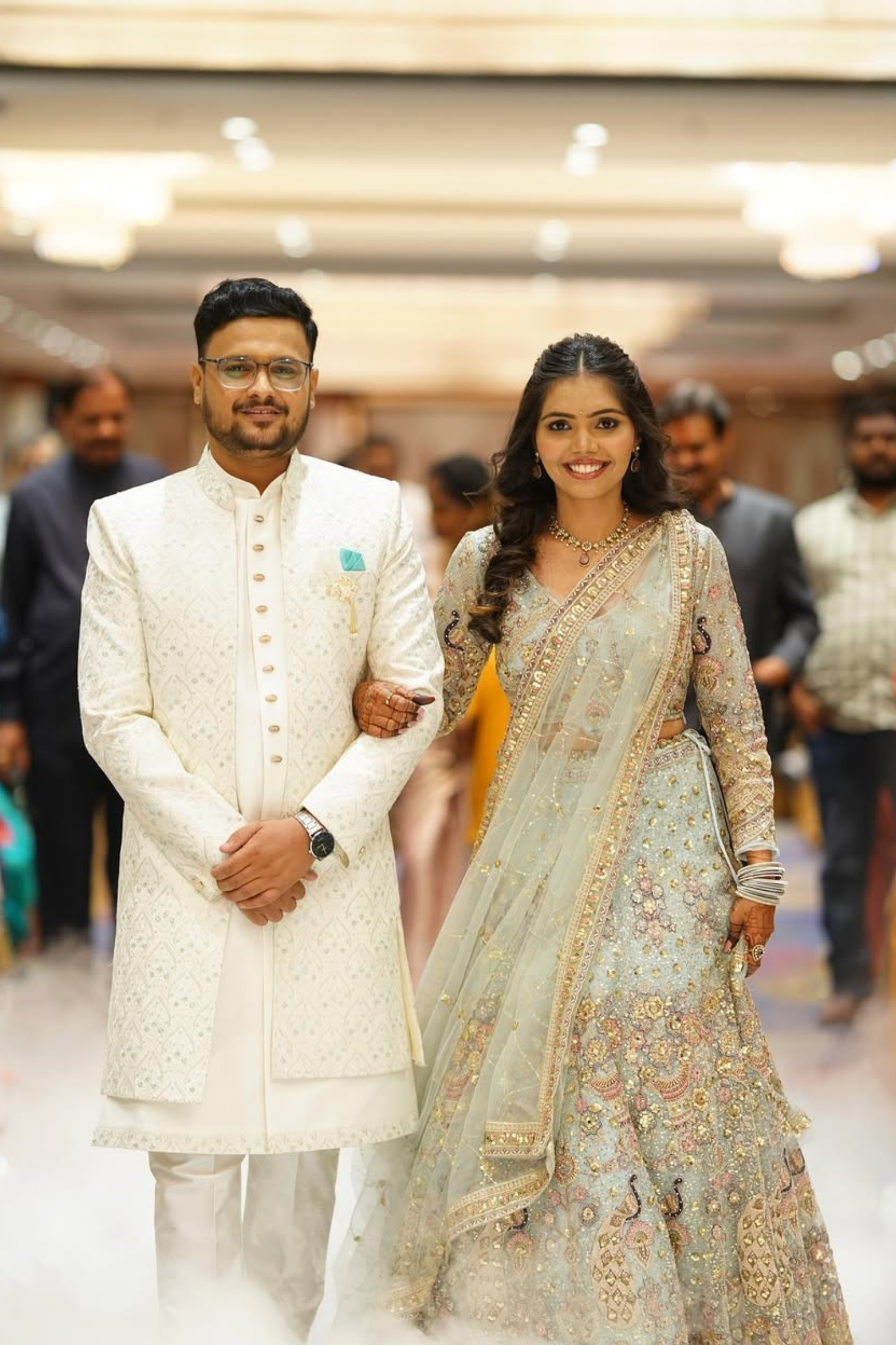 Sky Blue Lehenga With Sequin Work Embellishment4