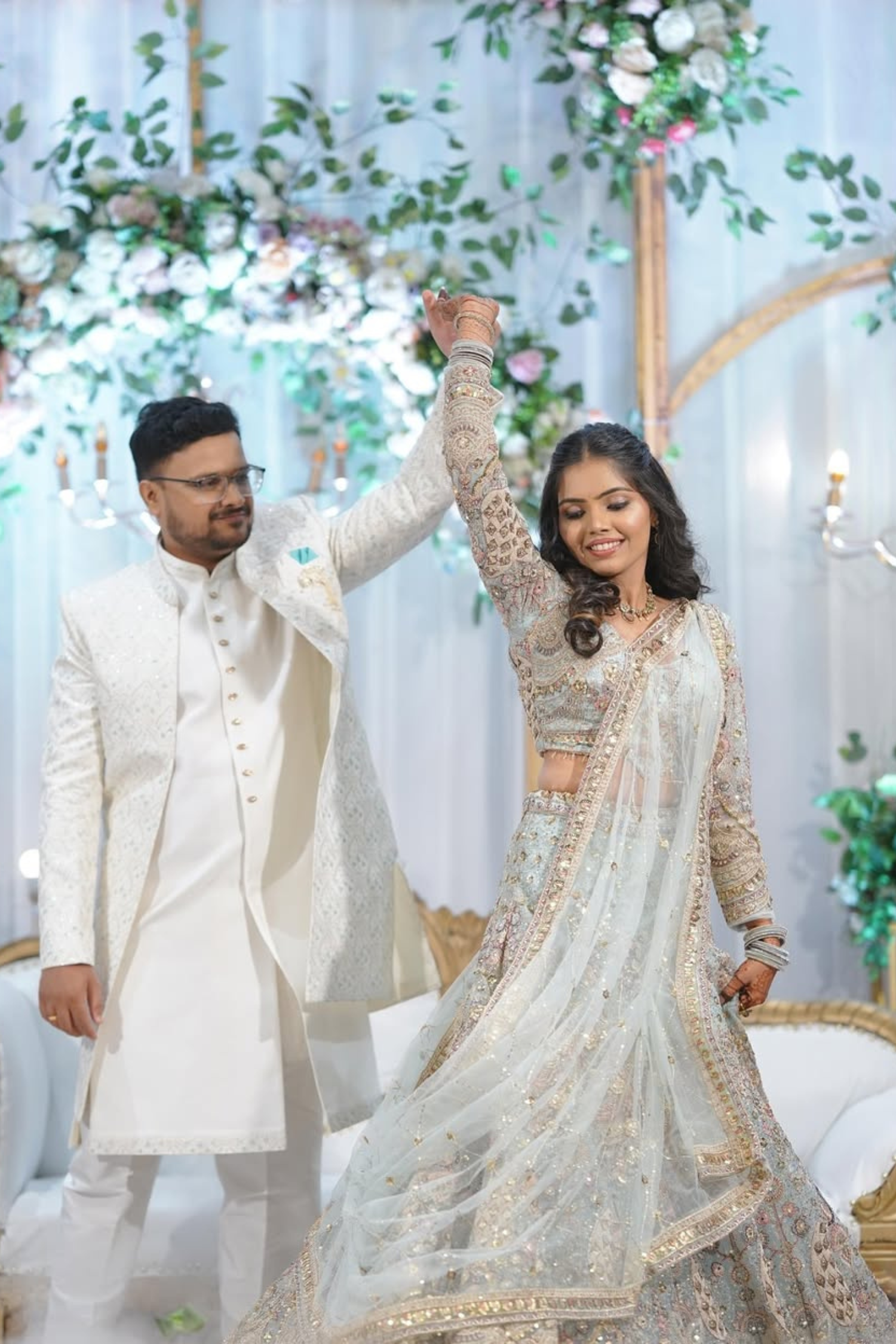 Sky Blue Lehenga With Sequin Work Embellishment5