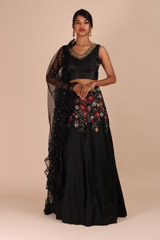 Black Embroidered Lehenga810_video