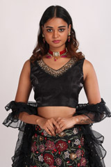 Black Embroidered LehengaIMG_8943