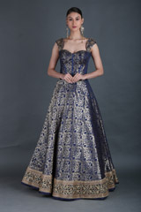 Royal Blue Brocade Gown811_video