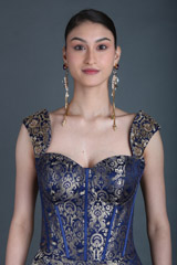 Royal Blue Brocade GownIMG_0605