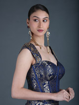 Royal Blue Brocade GownIMG_0611