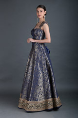 Royal Blue Brocade GownIMG_0613