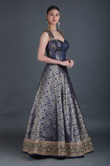 Royal Blue Brocade GownIMG_0615