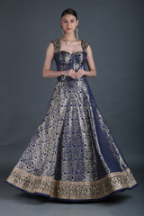 Royal Blue Brocade GownIMG_0616