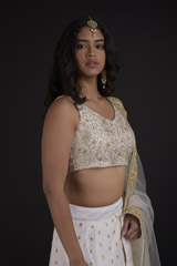 Ivory Dupion Silk Lehenga_SUB8291