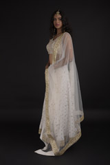 Ivory Dupion Silk Lehenga_SUB8292