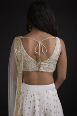 Ivory Dupion Silk Lehenga_SUB8295