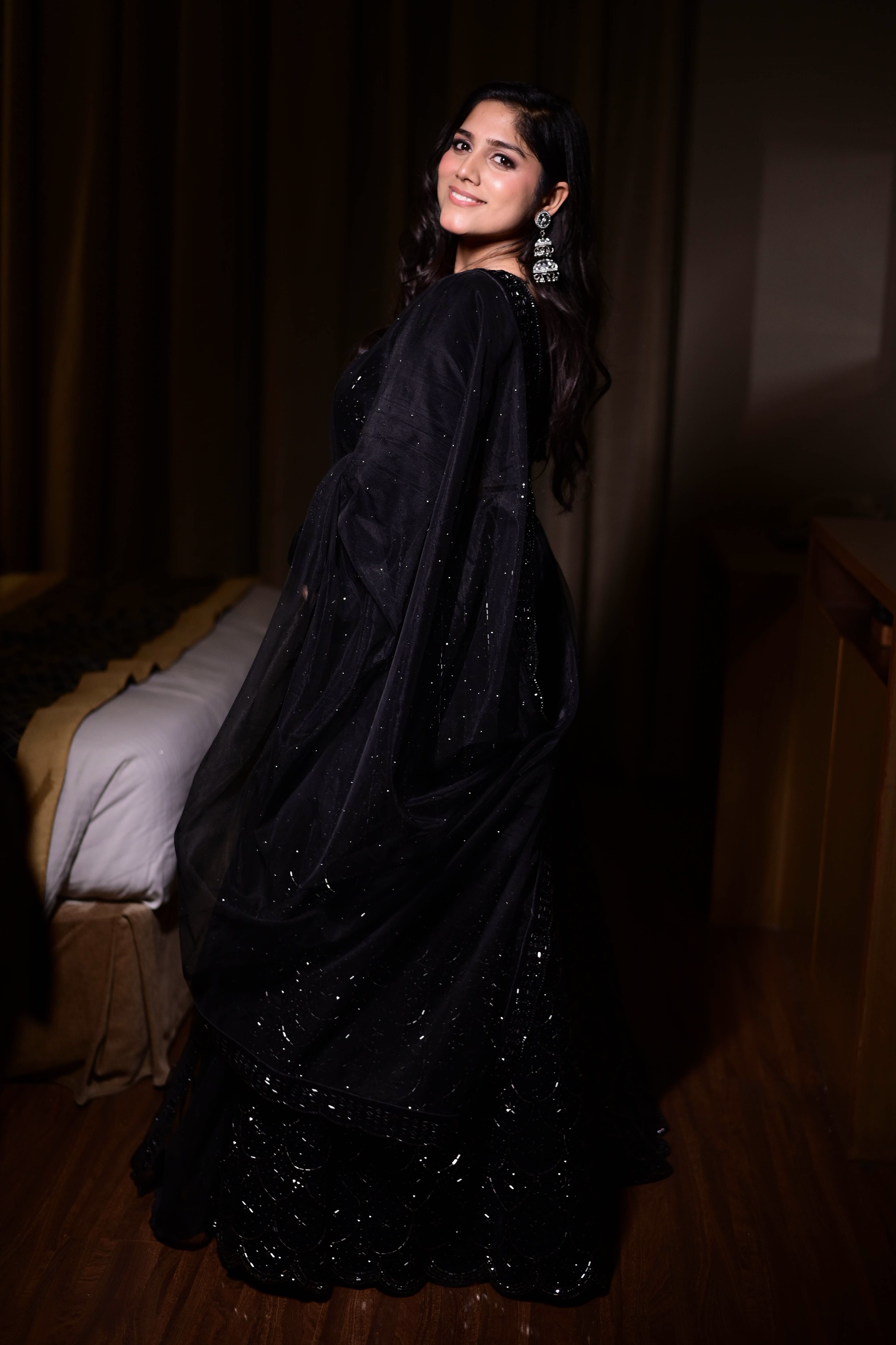 Black Velvet Sequinned Lehenga2