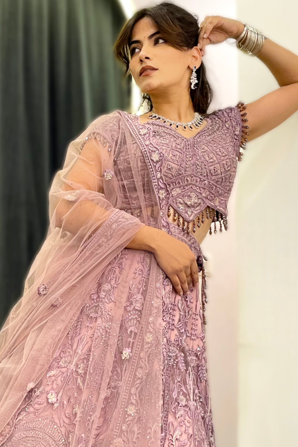 Soft Dusty Mauve Pink Lehenga2