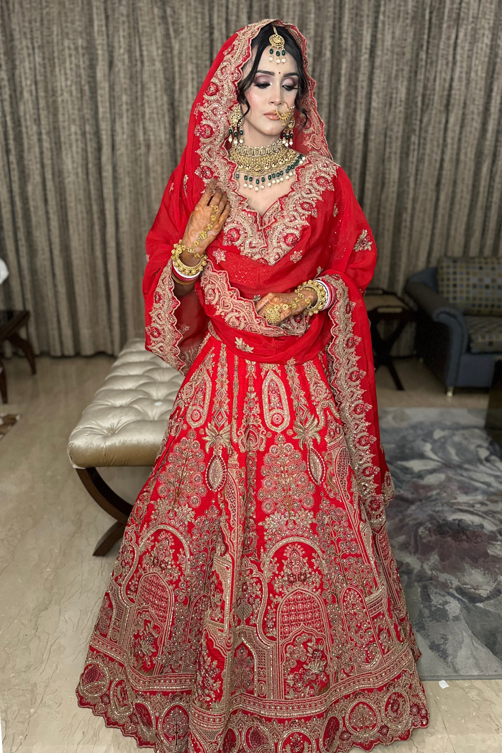 Red Bridal Lehenga