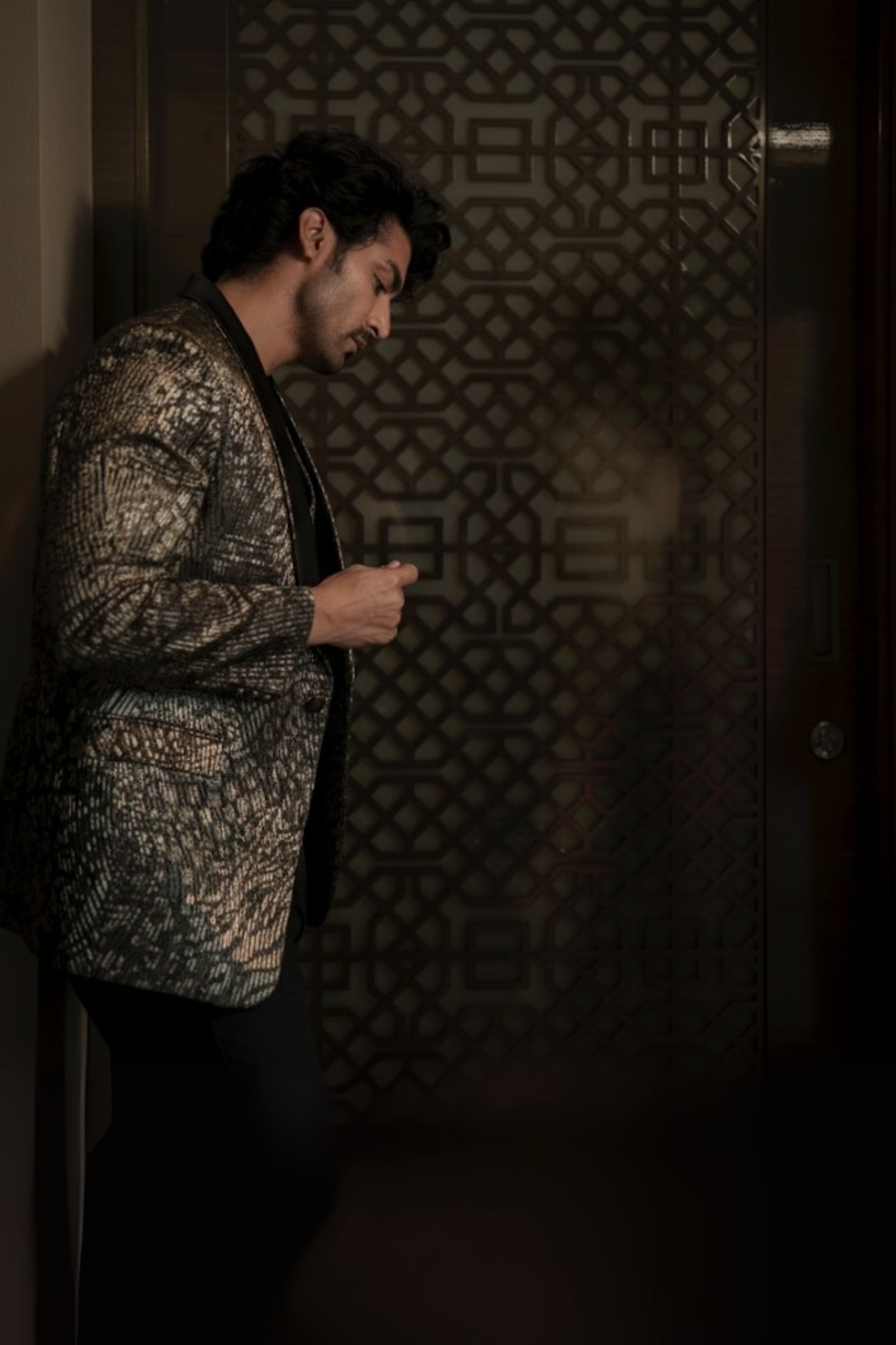 Midnight Gold Luxe Indo-Western Three-Piece Suit Set3
