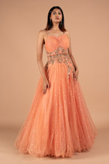 Peach Sequins GownDSC09035