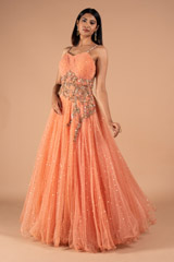 Peach Sequins GownDSC09040