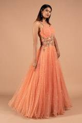 Peach Sequins GownDSC09048