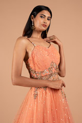 Peach Sequins GownDSC09049