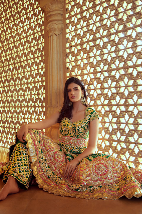 Emerald Green Embellished Anarkali