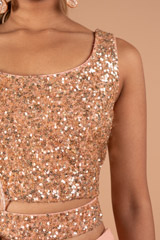 Sequin Embellished Peach LehengaDSC09088