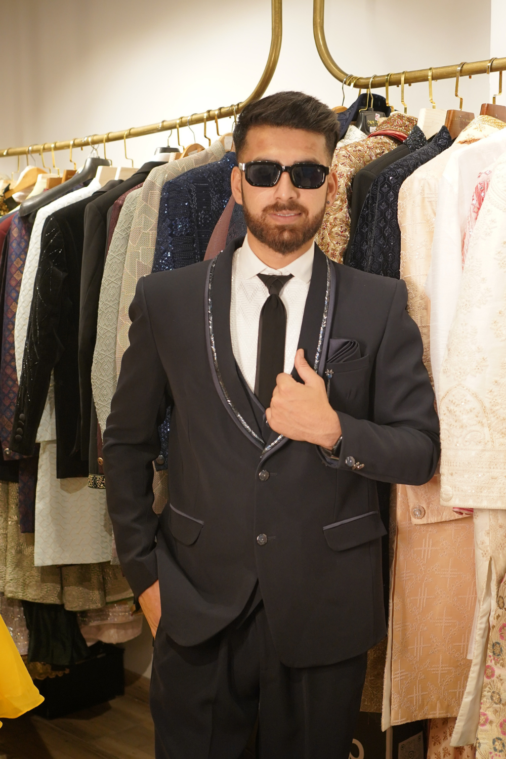 Navy Blue Five Pieces Suit Set