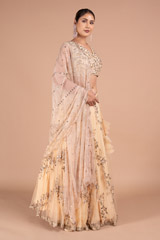 Peach Tulle LehengaDSC07804