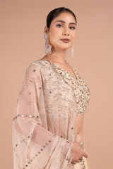 Peach Tulle LehengaDSC07805