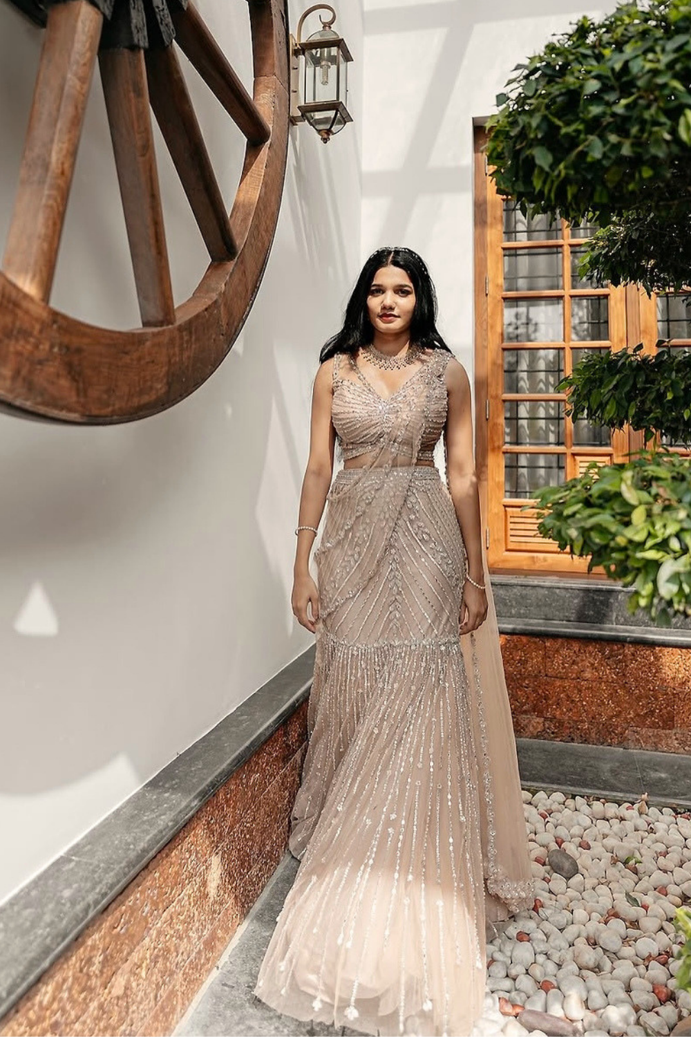 Champagne Stardust Mermaid Gown2