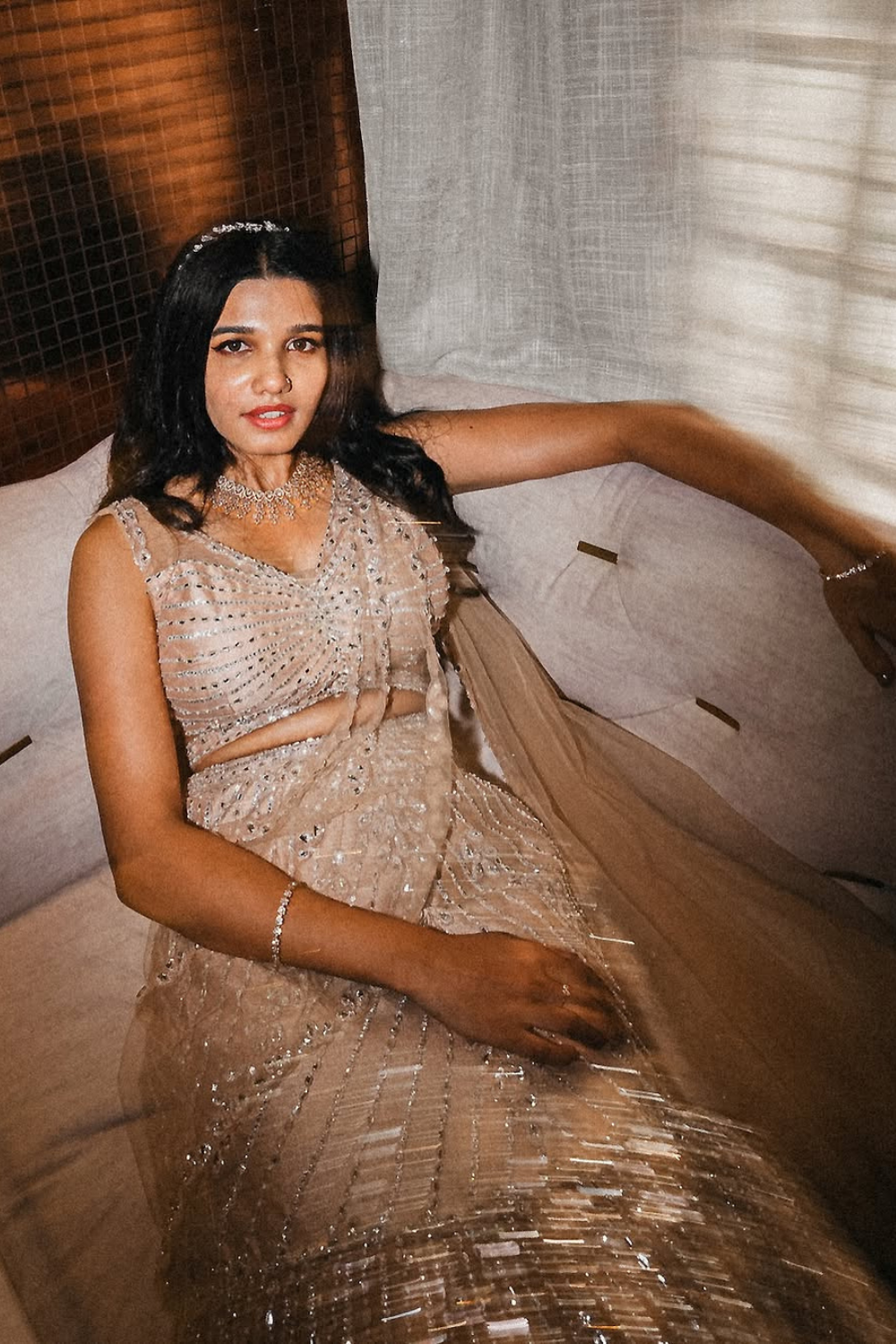 Champagne Stardust Mermaid Gown3