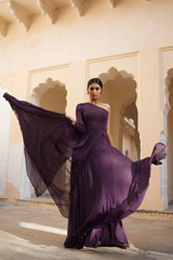 Deep Purple Crepe Gown