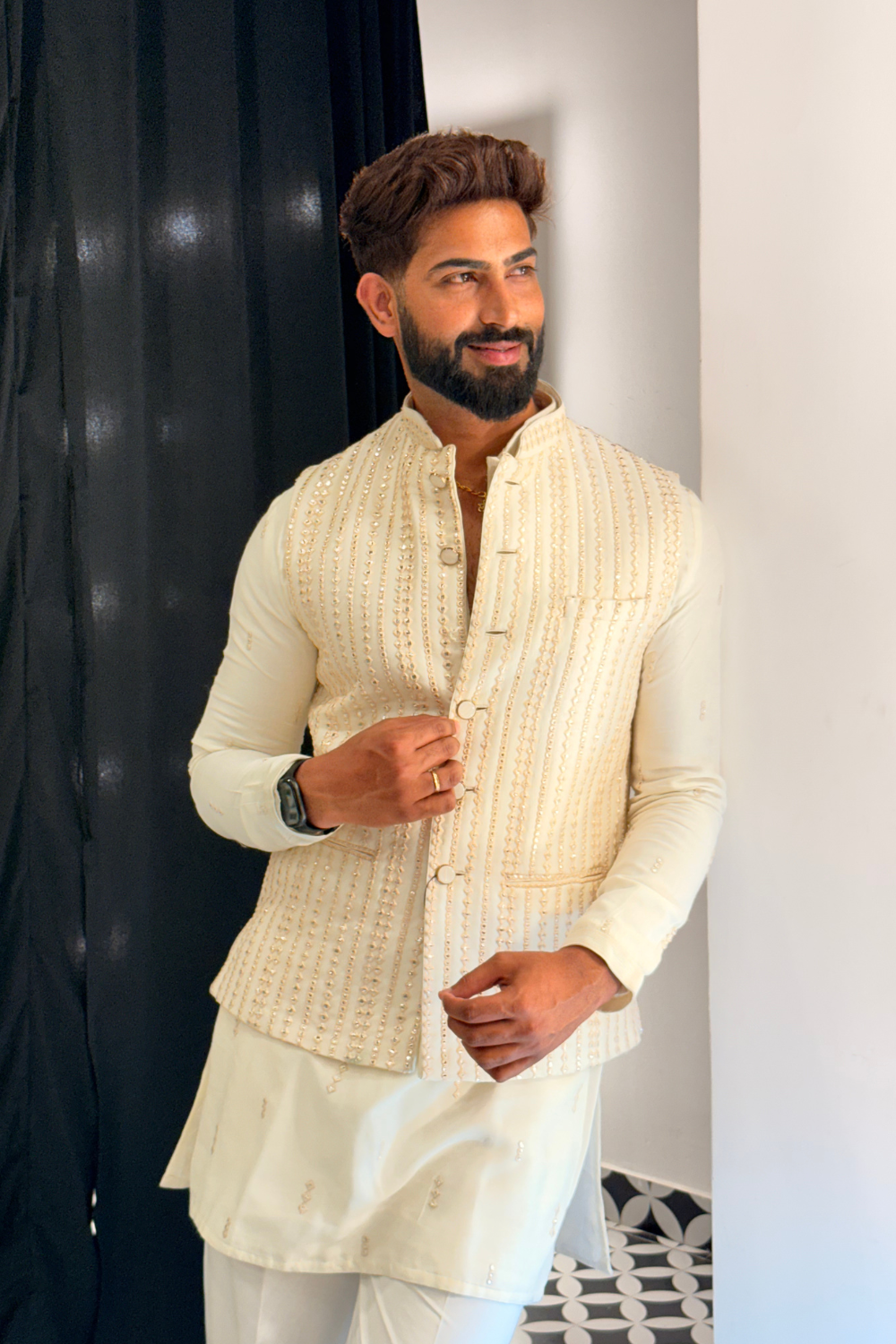 Cream And Ivory Kurta Set