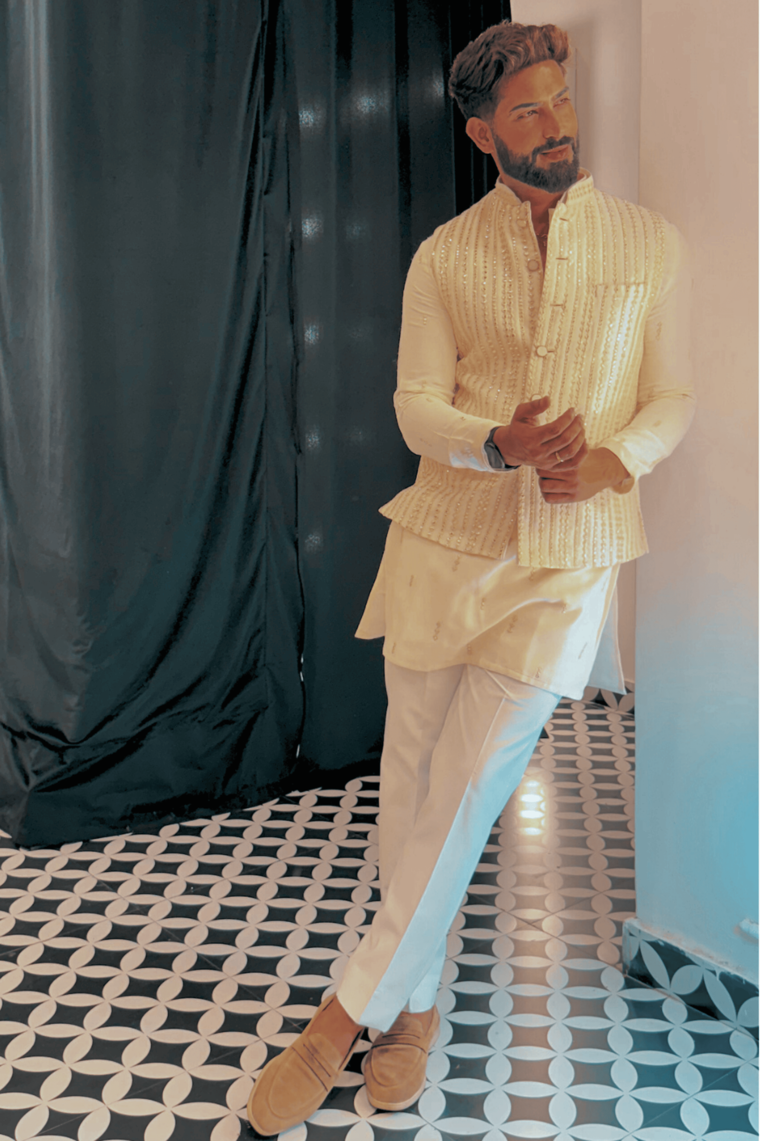 Cream And Ivory Kurta Set4