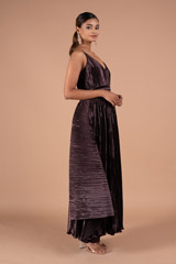 Brown Bronze V Neck GownDSC07950